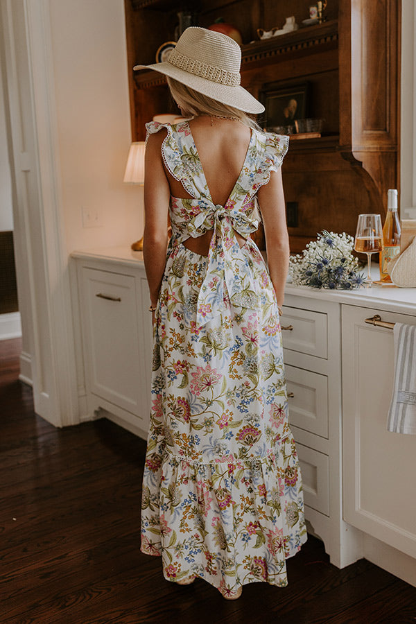 Romance In France Floral Maxi Dress