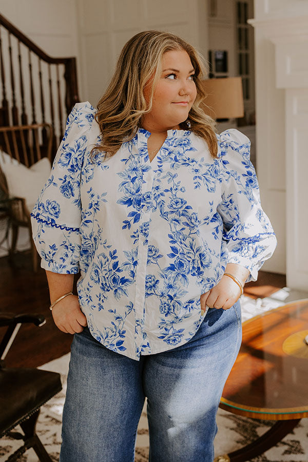 Santorini Bliss Floral Top Curves