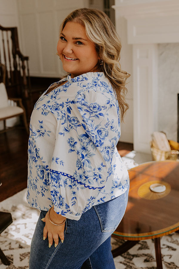 Santorini Bliss Floral Top Curves