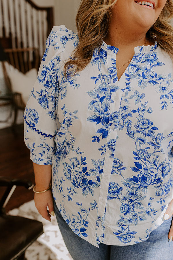 Santorini Bliss Floral Top Curves