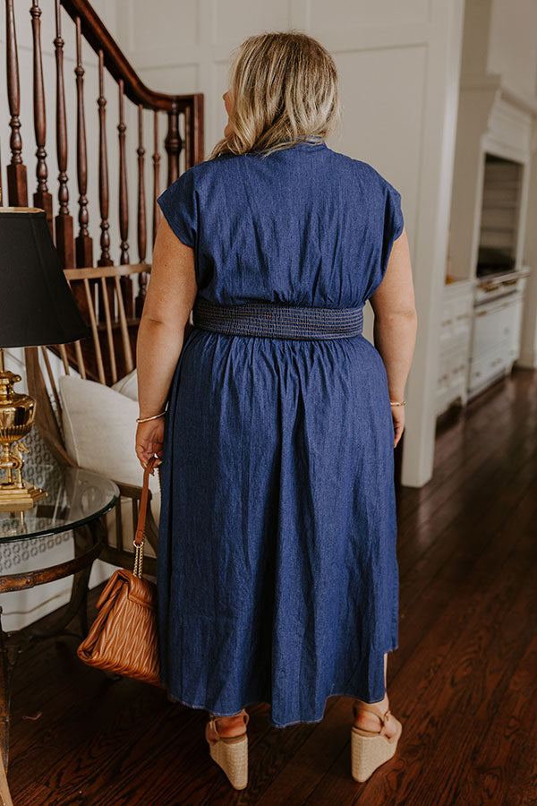 Picnic At The Park Denim Midi Dress Curves