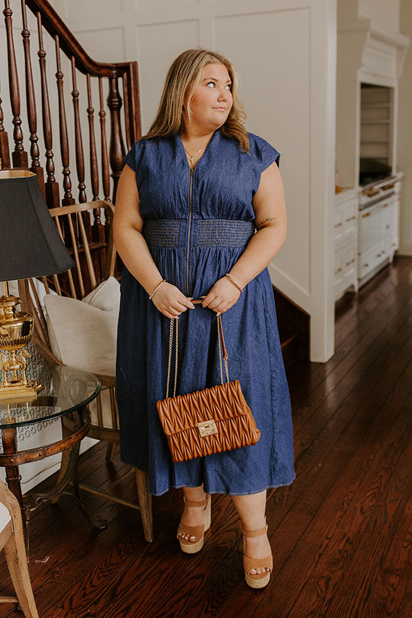 Picnic At The Park Denim Midi Dress Curves