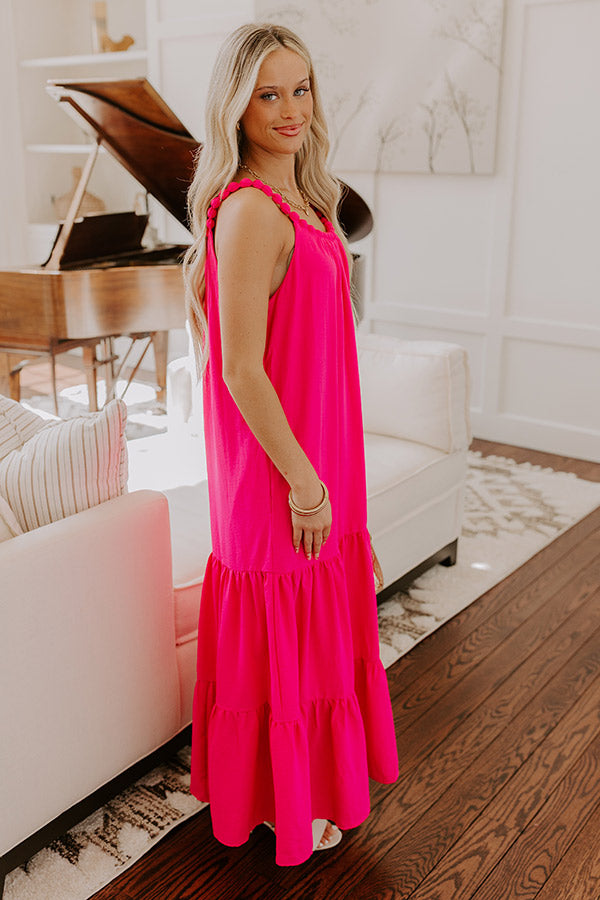 Feeling Giddy Maxi Dress in Hot Pink