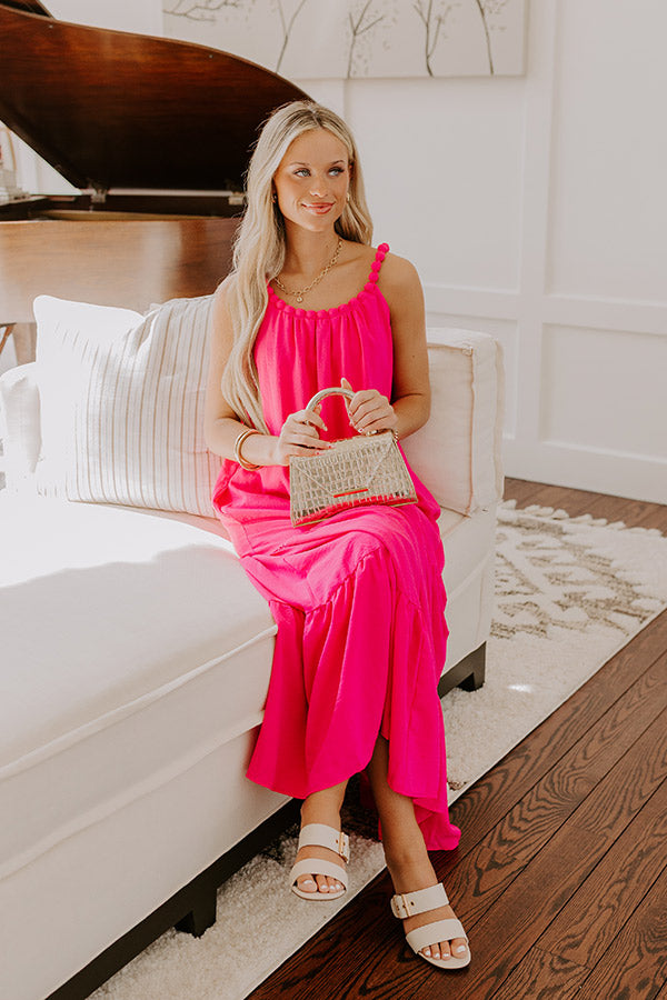 Feeling Giddy Maxi Dress in Hot Pink