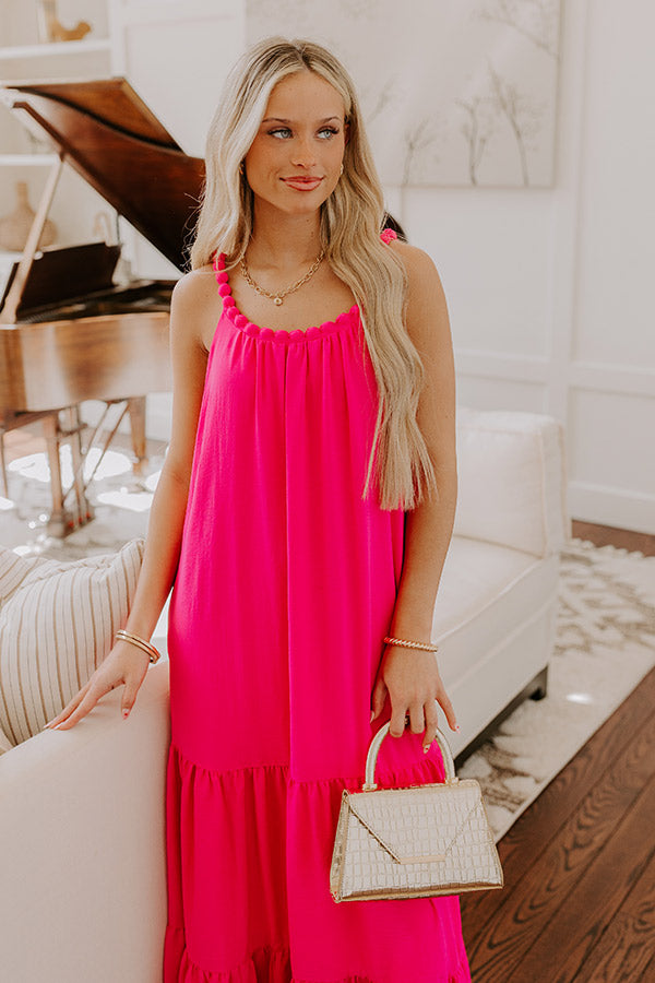 Feeling Giddy Maxi Dress in Hot Pink