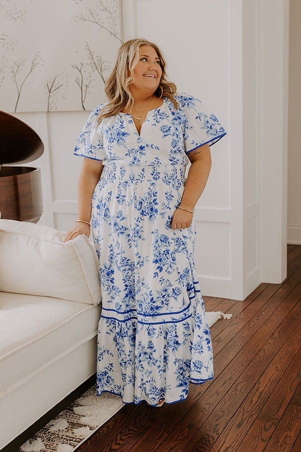 Santorini Bliss Floral Maxi Dress Curves