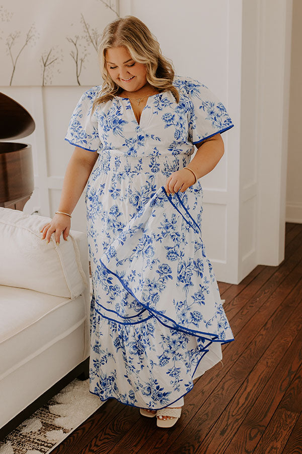 Santorini Bliss Floral Maxi Dress Curves