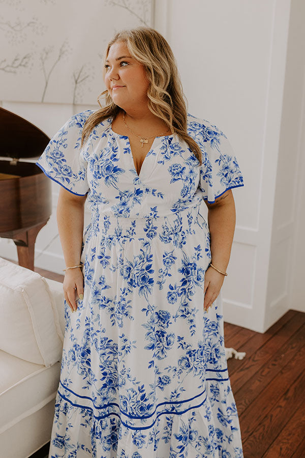 Santorini Bliss Floral Maxi Dress Curves