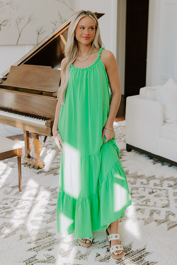 Feeling Giddy Maxi Dress in Kelly Green