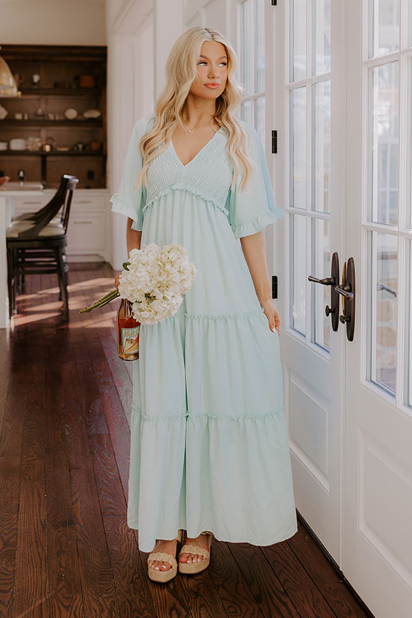 Charming Glance Tiered Maxi Dress in Mint