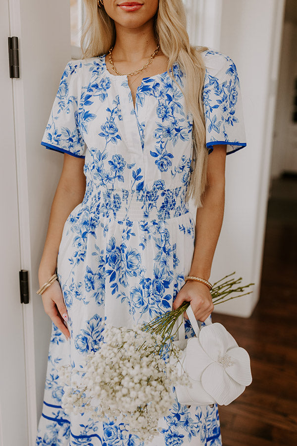 Santorini Bliss Floral Maxi Dress S / blue Santorini Bliss Floral Maxi Dress S / blue