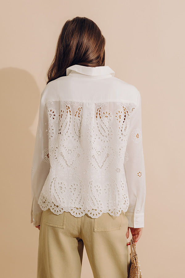 Lovely Moment Eyelet Button Up Image - 3