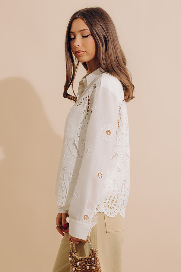 Lovely Moment Eyelet Button Up Image - 2