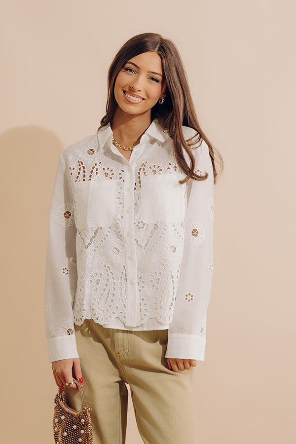 Lovely Moment Eyelet Button Up Image - 1