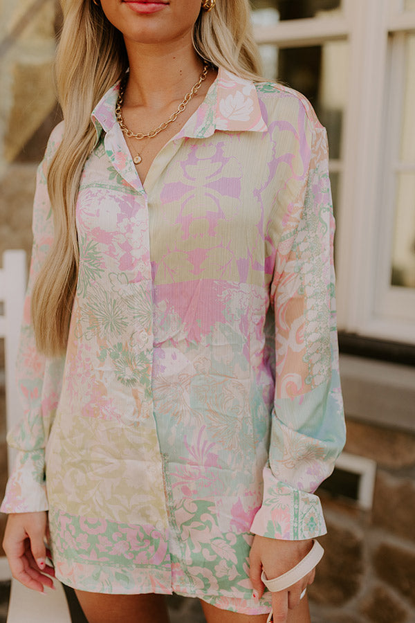 Spring Garden Floral Button Up