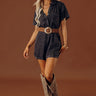 Park Days Ahead Chambray Romper in Vintage Black Image - 1