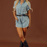 Park Days Ahead Chambray Romper in Light Wash Image - 1