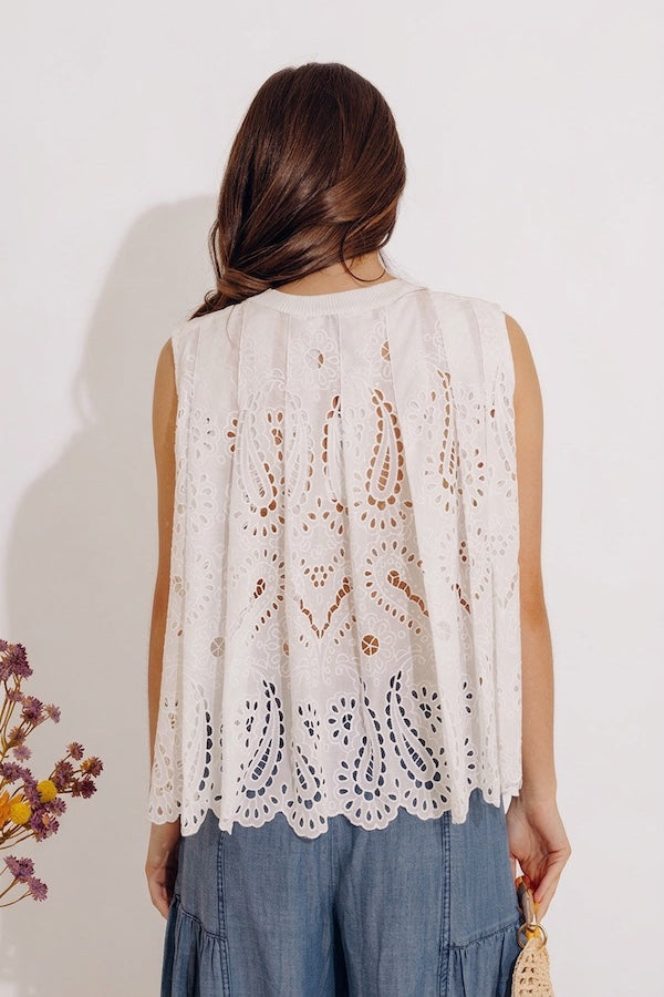 Brunch On The Coast Eyelet Top Image - 3