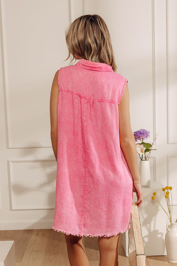 Park Days Ahead Vintage Wash Mini Dress in Pink Image - 3