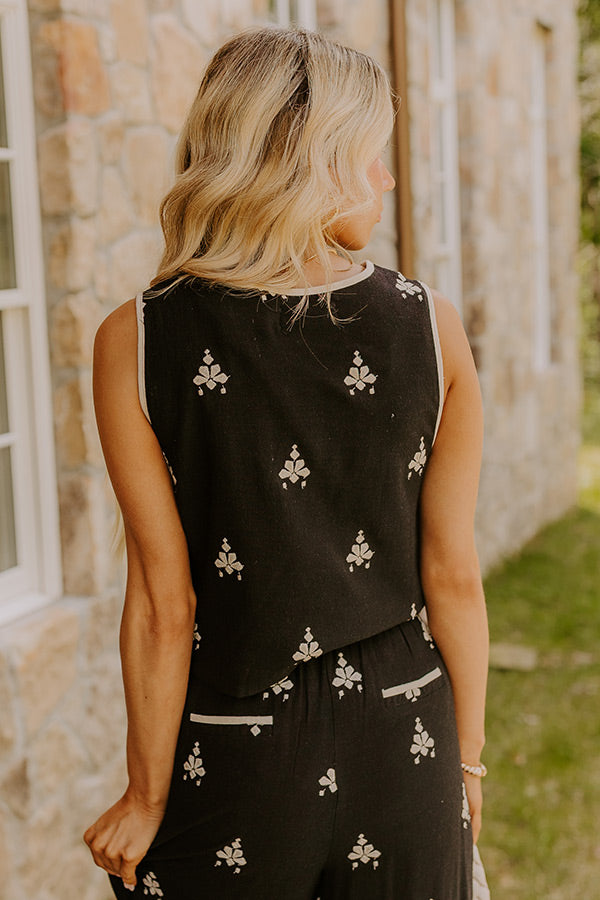 Vacay Vibes Embroidered Vest Top Image - 3