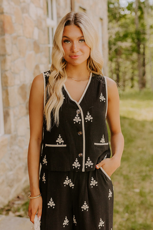 Vacay Vibes Embroidered Vest Top Image - 2