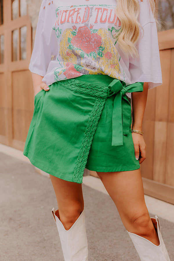 The Ariel High Waist Skort in Green