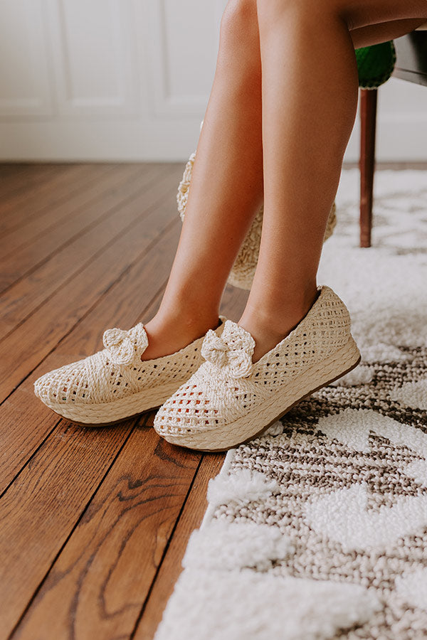 The Kayla Raffia Woven Platform Loafer