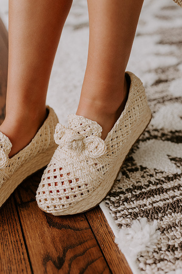 The Kayla Raffia Woven Platform Loafer