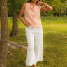 The Georgia High Waist Eyelet Pants in Ivory Image - 1