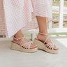 The Kinsley Faux Leather Wedge in Pink Image - 1