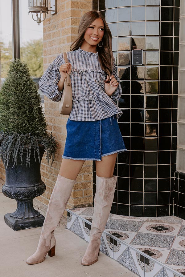 The Brielle High Waist Denim Skort