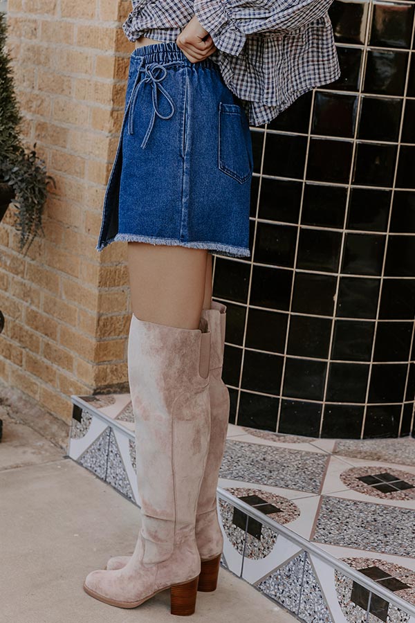 The Brielle High Waist Denim Skort Image - 2