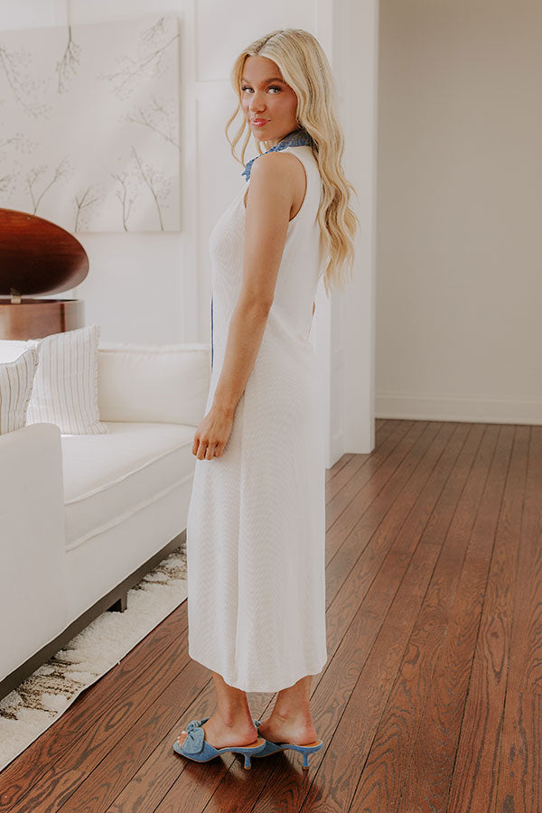 Small Town Bistro Knit Midi Dress in Cream L / Cream Small Town Bistro Knit Midi Dress in Cream L / Cream