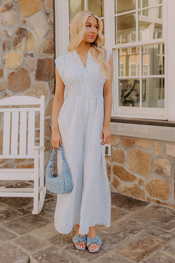 Yacht Club Calling Stripe Jumpsuit