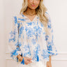 Garden Serenade Floral Top in Blue Image - 1