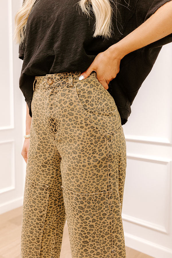 The Aliyah Midrise Leopard Barrel Jean