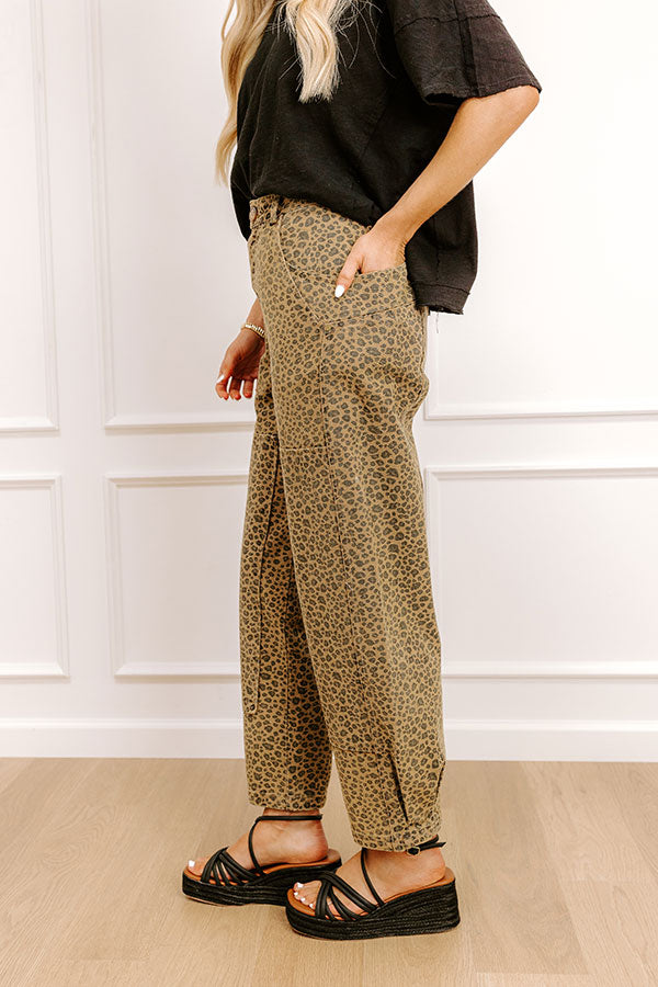 The Aliyah Midrise Leopard Barrel Jean