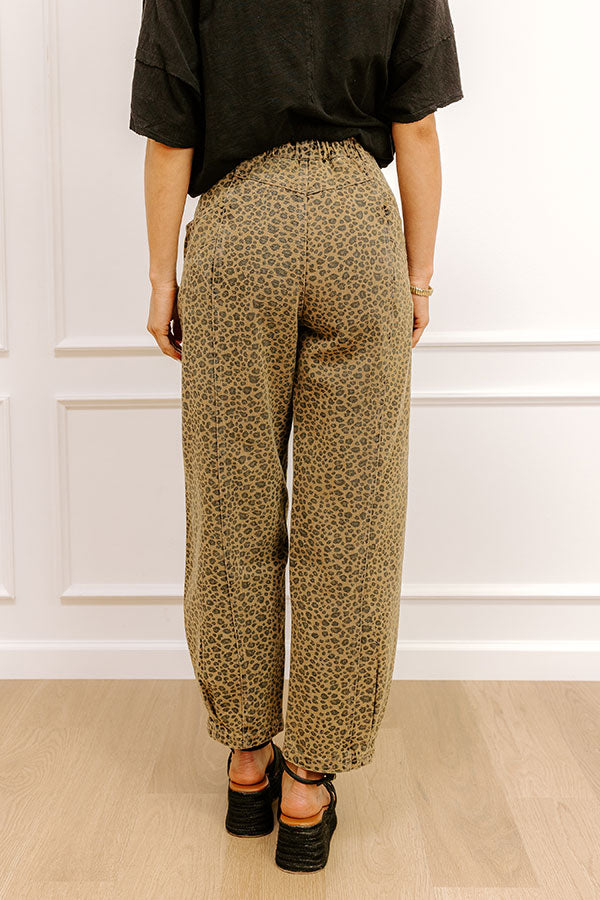 The Aliyah Midrise Leopard Barrel Jean