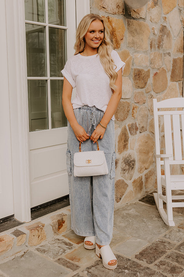 Casual Couture Knit Tee in White   