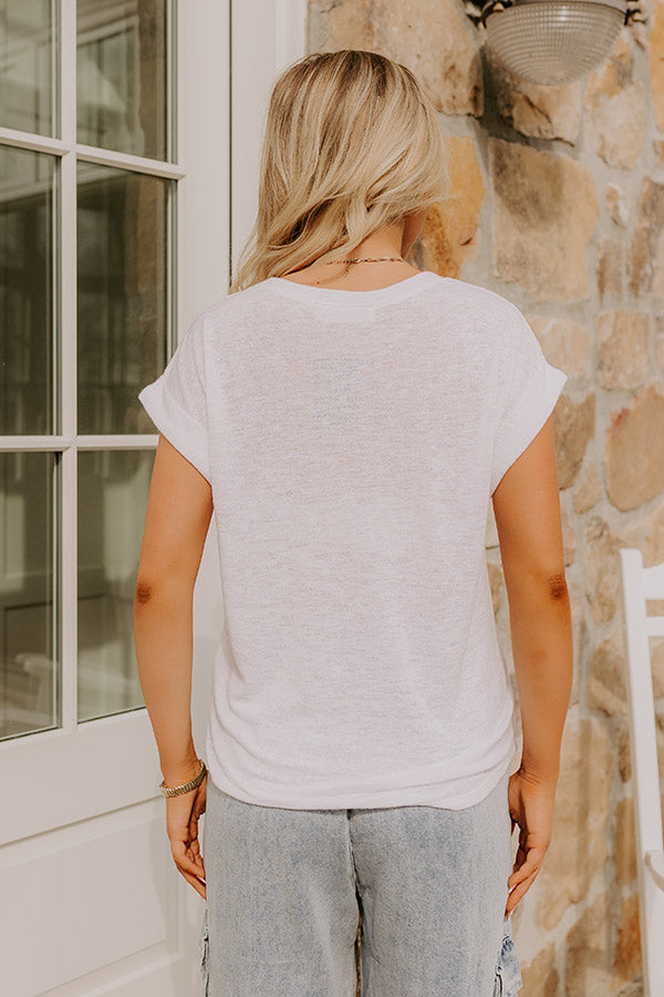 Casual Couture Knit Tee in White   