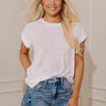 Casual Couture Knit Tee in White Image - 1