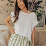 Casual Couture Knit Tee in White Image - 1