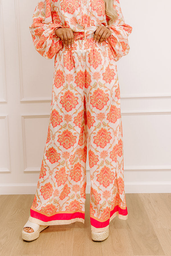 Mimosas On The Patio High Waist Wide Leg Pants