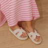 The Hailey Raffia Woven Sandal in Ivory Image - 1