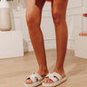 The Hailey Raffia Woven Sandal in Ivory Image - 1