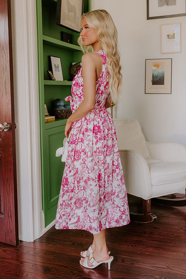 French Courtyard Floral Midi Dress