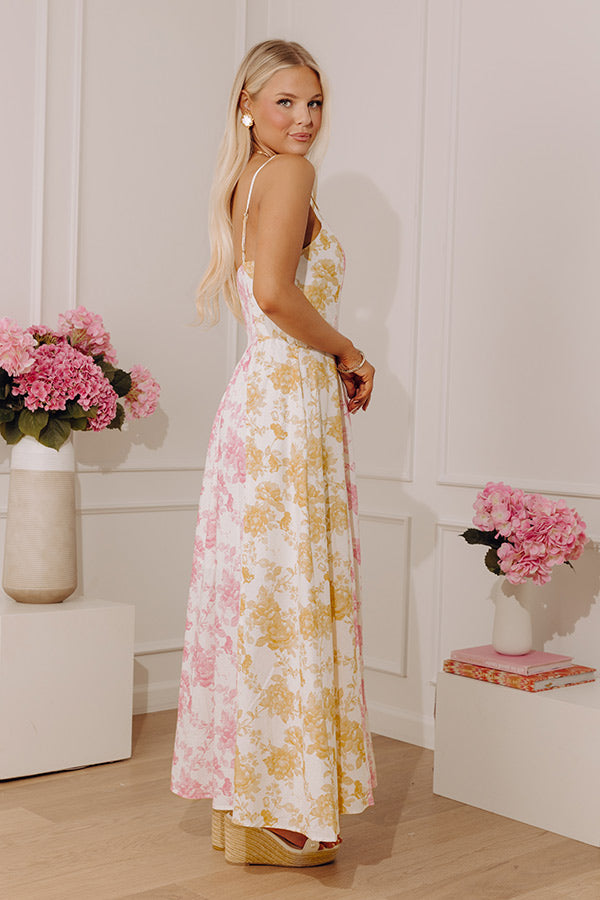 Loving Gaze Floral Color Block Maxi Dress Image - 4