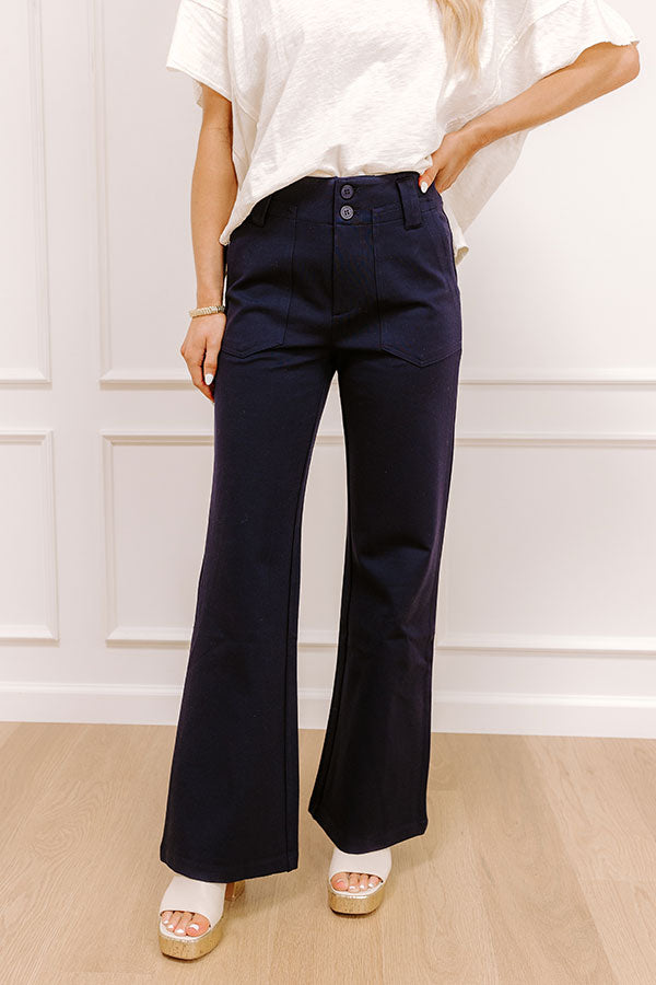 The Diana High Waist Flares in Navy