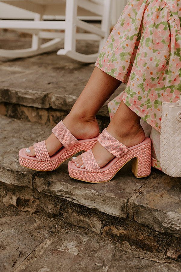 The Talia Woven Heel in Pink