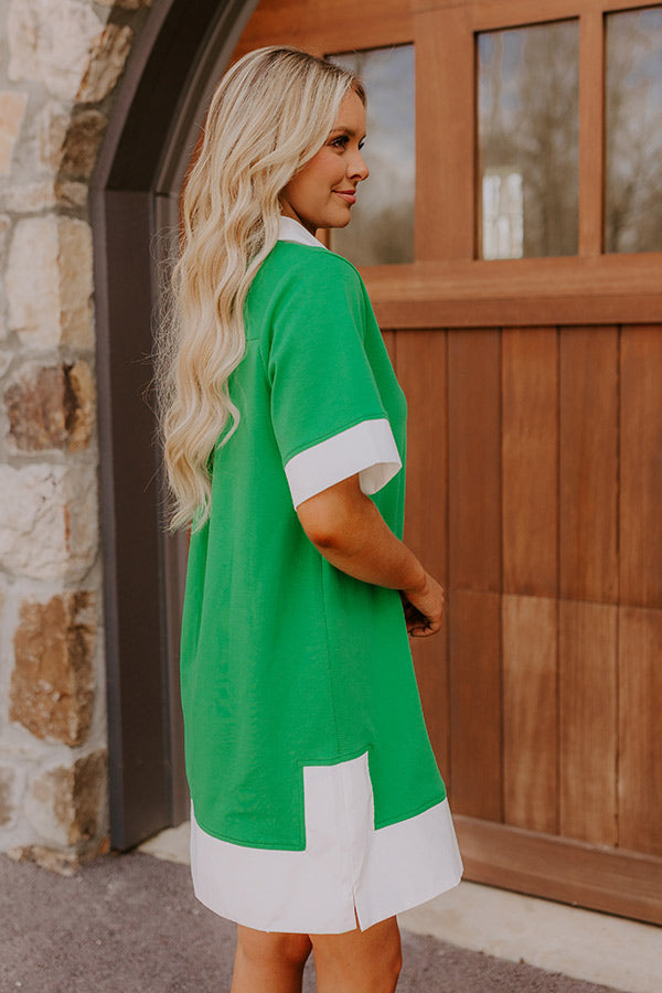 Country Club Brunch Mini Dress in Kelly Green